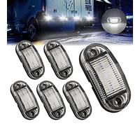 Sidaqi LED Side Marker Lights 12V-30V Front Rear Side Position Light-6PCS | High Brightness Waterproof Wide Voltage Universal Side Marker Lights for Camper Lorry,RV,Truck,Caravan-White