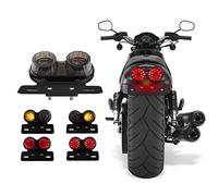 Sidaqi Motorcycle Tail Light with License Plate Holder Running Light Turn Signal Light 40LED 40W Motorcycle Rear Light Tail Brake Light Replacement for Harley DC12V (Smoked Shell) | High Brightness Integrated Brake/DRL/Turn Signals Tail Lights Waterproof for Most Motorcycles Low Power Consumptionim DC12V