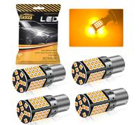 Sidaqi P21W LED Canbus Error Free 12-24V 1156 BA15S Bulb Amber Yellow Ultra Bright 4000LM 57SMD Front and Rear Turn Signal Light 382 P21W LED Indicator Bulb Plug and Play-4PCS