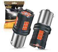 Sidaqi P21W LED Red Brake Light Stop Tail Light Bulbs CANBUS Error Free 25W 30SMD 3020 Chips Anti Hyper Flash 1156 BA15S 382 LED Bulb 12-24V for Parking Position Lights Rear Fog Lights (Pack of 2)