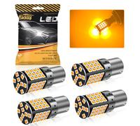 Sidaqi PY21W Indicator Bulbs Canbus Error Free 12-24V 1156 BAU15S LED Amber Yellow Ultra Bright 4000LM 57SMD Front and Rear Turn Signal Light PY21W 581 LED Indicator Light-4PCS