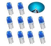 Sidaqi Standard Miniature T10 W5W Halogen Bulbs Bright Blue 194 168 501 Wedge Daytime Running Lights DRL Side Maker Dashboard light Brake Tail Reverse Fog bulbs-10PCS