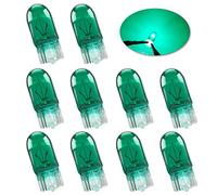 Sidaqi Standard Miniature T10 W5W Halogen Bulbs Bright Green 194 168 501 Wedge Daytime Running Lights DRL Side Maker Dashboard light Brake Tail Reverse Fog bulbs-10PCS