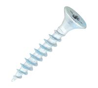 SiDAX Limited Sidax General-Purpose Woodscrews - Pozidriv - Countersunk - Clear Zinc - 4.0 X 25mm - Box 200 Pcs