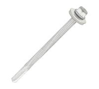 SiDAX Limited Sidax Hex Head Self-Drilling Screws - Epdm Washer - Heavy Section Steel - Exterior Silver - 5.5 X 80mm - Box 100 Pcs