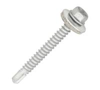 SiDAX Limited Sidax Hex Head Self-Drilling Screws - Epdm Washer - Light Section Steel - Exterior Silver - 5.5 X 50mm - Box 100 Pcs