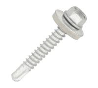 SiDAX Limited Sidax Hex Head Self-Drilling Screws - Epdm Washer - Light Section Steel - Exterior Silver - 5.5 X 38mm - Box 100 Pcs
