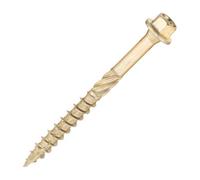SiDAX Limited Sidax Timber Frame Screws - Hex Head - Yellow Zinc - 6.7 X 75mm - Box 50 Pcs