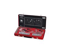 Sidchrome 1/4-Inch and 3/8-Inch Drive Metric Socket 57-Piece Set