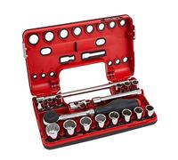 Sidchrome SCMT13151 3/8 Inch Drive Detection Box Socket 18 Piece Set with Rotator Ratchet