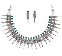 Siddhatva Afghani Antique Oxidised Silver Indian Ethnic Boho Tribal Statement Tassel Choker Necklace Jewelry, L, Metal, No Gemstone