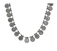 Siddhatva Designer Afghani Antique Oxidised Silver Indian Ethnic Tribal Gypsy Choker Necklace Earrings Jewelry Women, L, Metal, No Gemstone