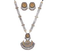 Siddhatva Ethnic Indian Silver Oxidized Dual Tone Fashion Handmade Statement Afghani Tribal Necklace Jewelry