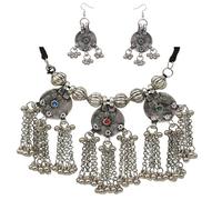 Siddhatva Indian Choker necklace for Women Afghani Antique Ethnic Silver Oxidized Boho Tribal Gypsy Statement Necklace Jewelry
