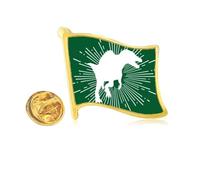 Side Animal Hunting Hunting Golden Metal Flag Lapel Pin Badge