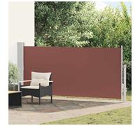 Side Awning 140x300 cm Brown Polyester PU Screen with Iron Cassette Privacy Easy