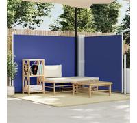 vidaXL Retractable Side Awning Blue 140x600cm Garden Screen Sunshade Shelter