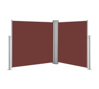vidaXL Retractable Side Awning Brown 120x600cm Garden Screen Sunshade Shelter