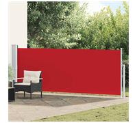 Side Awning Red 140x500 cm Polyester PU-Coated Fabric with Iron Cassette Privacy