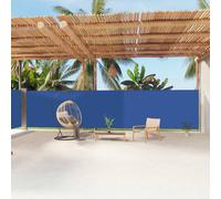 Side Awning Retractable Blue 180x1200 cm 100% Polyester PU Coated Steel Frame UK