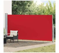 Side Awning Retractable Red 160x500 cm Polyester PU Privacy Screen with Cassette