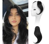 Side Bangs Clip in Bangs, 2Pcs Clip On Bangs for Women, Hair Clip in Bangs Fringe Natural Look, Fake Bangs Fringe Hair Extensions for Daily Wear(Natural Black)