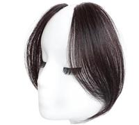 Side Bangs Clip In Human Hair 2Pcs Clip On Bangs for Women 9.8 Inch Long Natural Looking Fake Bangs Fringe Hair Extensions Dark Brown, Side Bangs Hair Clip