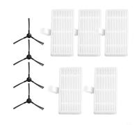 Side Brush and Filter Replacement Set for Cecotec for Conga-999 for Origin for X-Treme Vacuum Cleaner Robot, 4 Brushes + 5 Filters(B)