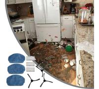 Side Brush and Mop Cloth Package for Conga 999 and For X-Treme Robot Vacuum Cleaner Meeting Standard Maintenance Guidelines (A)