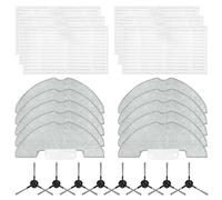 Side Brush Filter And Mop Cloth Refill Set Compatible With For Airzeen R7 J10 For Laresar P10 Vacuums(B)