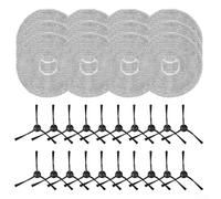 Side Brushes and Mop Cloth Kit Compatible with for EVERYBOT for Q7 Robot Vacuum Cleaner - 20 Side Brushes and 12 Mop Cloths Replacement Accessories Set