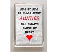 Side By Side Or Miles Apart Aunties Are Always Close At Heart, Novelty Fridge Magnet, Present For Birthday/Christmas for Family Lovers