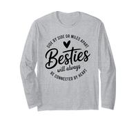 Side by Side Or Miles Apart Connected by Heart Besties Long Sleeve T-Shirt