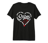Side By Side Or Miles Apart Sisters Connected By Heart Premium T-Shirt