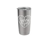 Side by Side or Miles Apart Sisters Connected by Heart Stainless Steel Insulated Tumbler