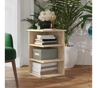 Side Cabinet 3-Shelf Sonoma Oak 35x35x55 cm Engineered Wood Sofa Side Table Mini