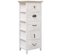 vidaXL Side Cabinet 35x25x87 cm Paulownia Wood, White