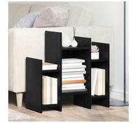 Side Cabinet Black Oak 60x26x60cm Engineered Wood Modern Storage Unit w/ Shelves
