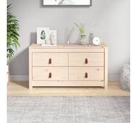 Side Cabinet Brown Solid Pine Wood 100x40x90 cm 3-Drawer Rustic Storage