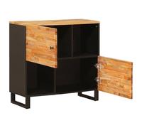Side Cabinet Brown Solid Wood Mango 80 x 33 x 75 cm Compact with Lots of Storage Space, Modern Living Room Sideboard, Space-Saving and Versatile for TV Board and Storage