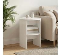 Side Cabinet High Gloss White Engineered Wood 40 x 50 cm Modern Storage Unit Pro