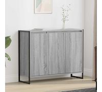Side Cabinet Industrial Grey Sonoma 96.5x30x75cm Engineered Wood 3-Door Storage