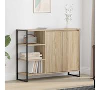 Side Cabinet Industrial Sonoma Oak 96.5x30x75cm Engineered Wood 2 Door SteelLegs