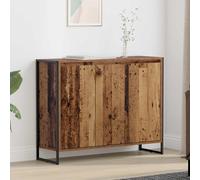 Side Cabinet Old Wood 96.5x30x75cm Engineered Wood Industrial 3 Door Storage Box