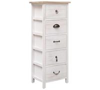 vidaXL Side Cabinet 35x25x87cm Paulownia Wood Storage Organiser Stand Table
