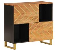 Side Cabinet Sideboard Cupboard Brown and Black Solid Wood Mango vidaXL