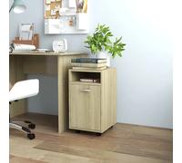 Side cabinet Sonoma oak 33x38x60cm engineered wood compact w/lockable wheels L/R