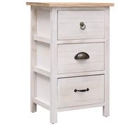 Vidaxl Side Cabinet 35X25X57 Cm Paulownia Wood, White