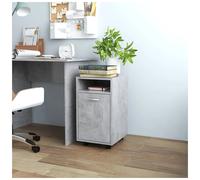 Side Cabinet Wheeled Concrete Grey 33x38x60cm Engineered Wood Home Office Depot