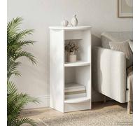 Side Cabinet White 40x40x75cm Engineered Wood Minimalist 3-Shelf Storage Compact